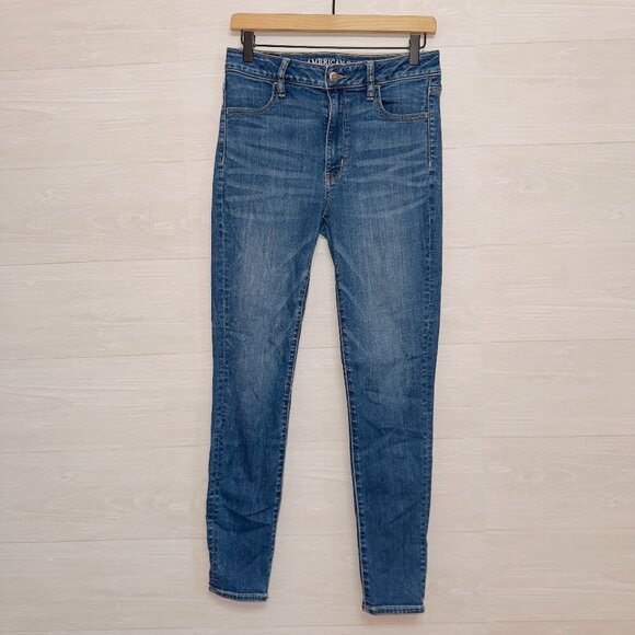 American Eagle Women's Super Stretch Medium Wash Super Hi Rise Jegging Jeans 6 - Picture 1 of 7